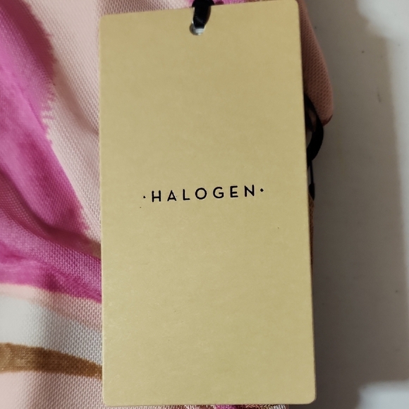 Halogen NWT Pink and Tan Ruched Fitted Tank Top - Picture 4 of 8